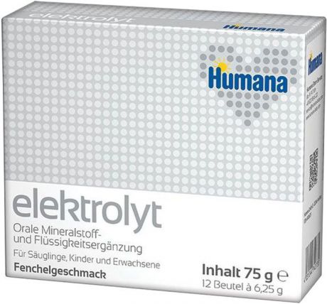 Humana Электролит с фенхелем специализированная смесь для выпаивания при диареях различного происхождения, 75 г