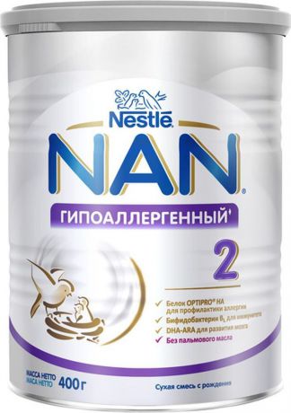 NAN 2 OPTIPRO смесь гипоаллергенная молочная, с 6 месяцев, 400 г