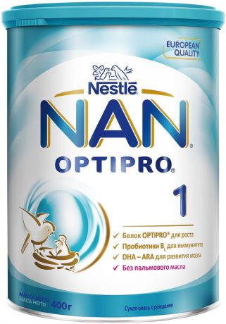 NAN 1 OPTIPRO смесь молочная, с рождения 400 г