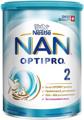 NAN 2 OPTIPRO смесь молочная, с 6 месяцев, 400 г