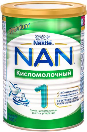 NAN 1 смесь кисломолочная, с рождения, 400 г