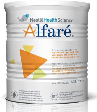 Alfare Смесь на основе гидролизованных белков молочной сыворотки для детей с рождения с аллергией к белкам коровьего молока, 400 г