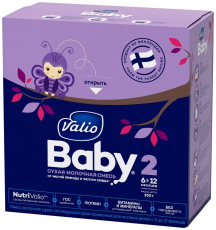Valio Baby 2 смесь молочная с 6 месяцев, 350 г