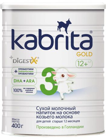 Kabrita Gold 3 смесь для кормления от 12 месяцев, 400 г