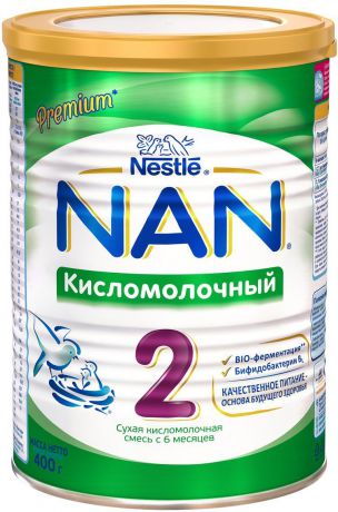 NAN 2 смесь кисломолочная, с 6 месяцев, 400 г