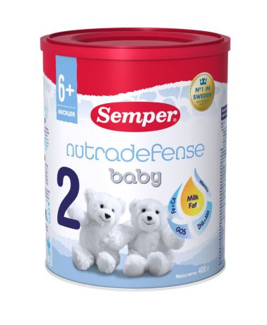 Semper ND Baby 2 смесь молочная с 6 месяцев, 400 г
