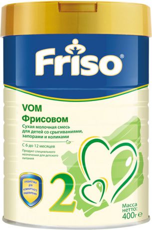 Friso Фрисовом 2 с пребиотиками молочная смесь, с 6 месяцев, 400 г
