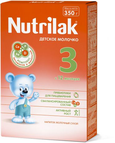 Nutrilak 3 молочко детское с 12 месяцев, 350 г