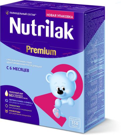 Nutrilak Premium+ 2 смесь молочная с 6 месяцев, 350 г