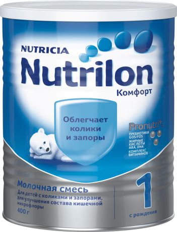 Nutrilon Комфорт 1 специальная молочная смесь "PronutriPlus", с рождения, 400 г