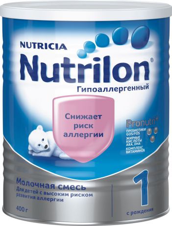 Nutrilon ГА 1 специальная молочная смесь, гипоаллергенная "PronutriPlus", с рождения, 400 г