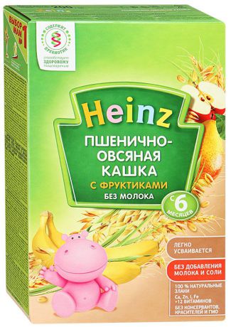 Heinz каша пшенично-овсяная с фруктиками, с 6 месяцев, 200 г
