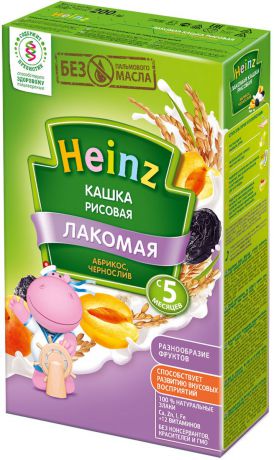Heinz Лакомая каша рисовая абрикос, чернослив, с 5 месяцев, 200 г