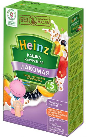 Heinz Лакомая каша кукурузная тыква, чернослив, морковочка, с 5 месяцев, 200 г