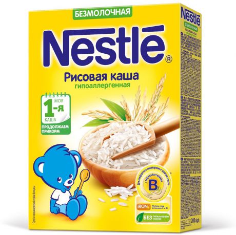 Nestle каша безмолочная рисовая гипоаллергенная, 200 г