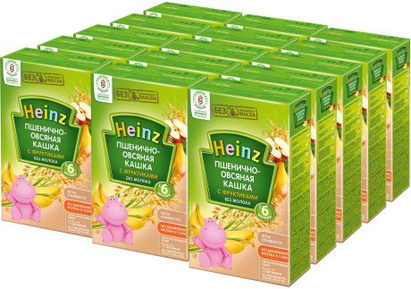 Каша Heinz пшенично-овсяная с фруктиками, 6 месяцев, 15 шт по 200 г