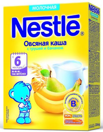 Nestle Овсяная Груша Банан каша молочная, 220 г