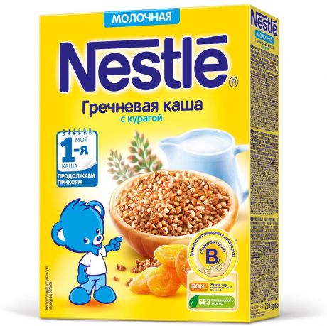 Nestle гречневая с курагой каша молочная, 220 г