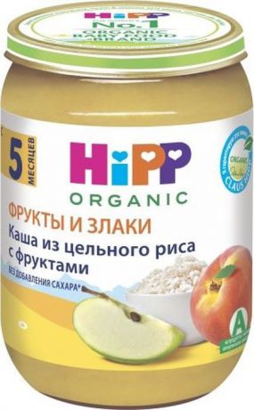 Hipp каша из цельного риса с фруктами, с 5 месяцев, 190 г