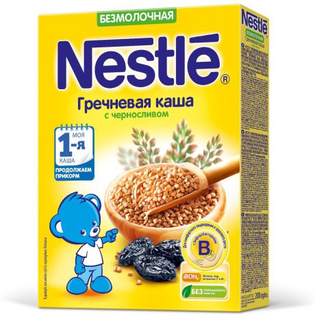 Nestle каша безмолочная гречневая с черносливом, 200 г