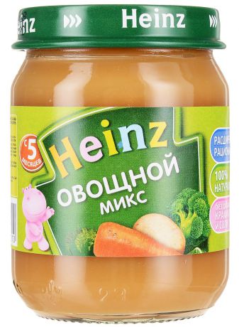 Heinz пюре овощной микс, с 5 месяцев, 120 г