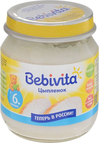 Bebivita пюре цыпленок, с 6 месяцев, 100 г