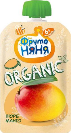 Фрутоняня Organic пюре манго с 6 месяцев, 90 г