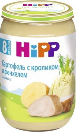 Hipp пюре картофель с кроликом и фенхелем, с 8 месяцев, 220 г