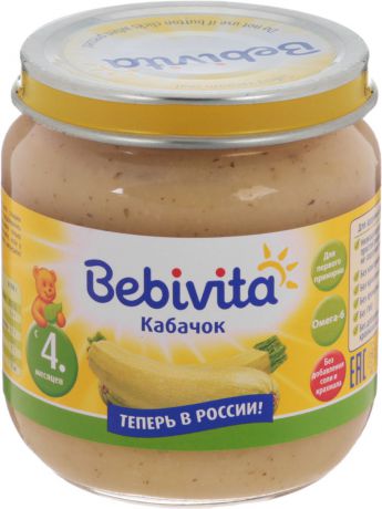 Bebivita пюре кабачок, с 4 месяцев, 100 г