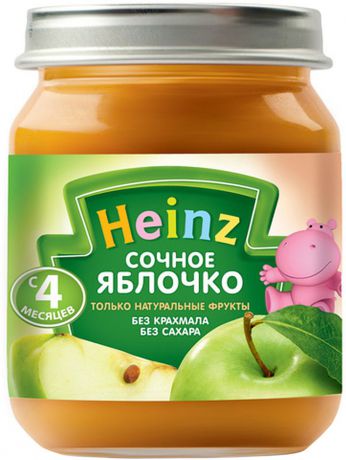 Heinz пюре сочное яблочко, с 4 месяцев, 120 г