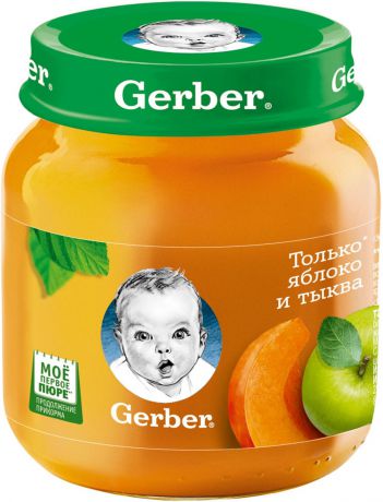 Gerber пюре фруктовое яблоко и тыква, 130 г