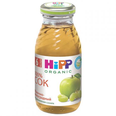 Hipp Сок яблочно-виноградный восстановленный, с 6 месяцев, 200 г