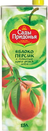 Сады Придонья Сок яблочно-персиковый с мякотью восстановленный, 1,5 л