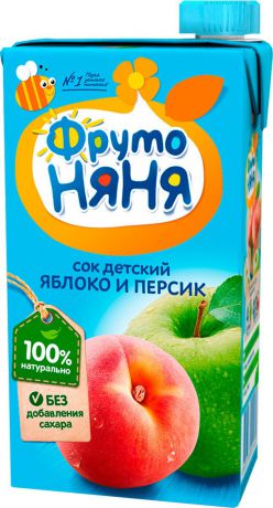 ФрутоНяня сок из яблок и персиков, 0,5 л