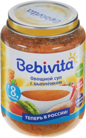 Bebivita овощной суп с цыпленком, с 8 месяцев, 190 г