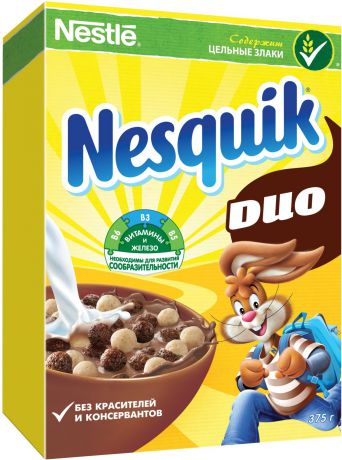 Nestle Nesquik "Шоколадные шарики DUO" готовый завтрак, 375 г