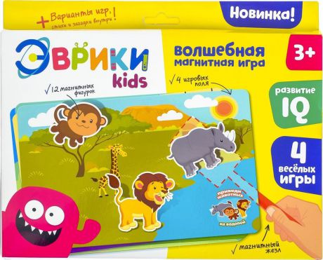 Эврики Магнитная игра Животные и игрушки