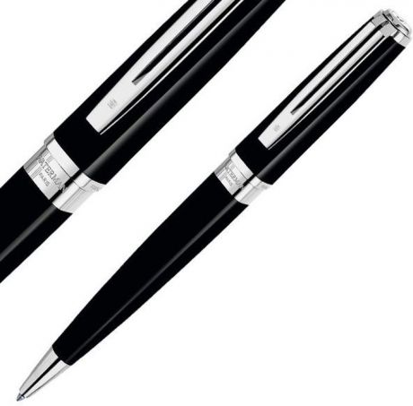 Ручка шариковая Waterman Exception Slim Black Сt, цвет чернил: синий
