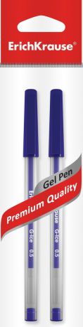 Ручка гелевая ErichKrause G-Ice, цвет чернил синий, 2 шт
