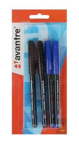 Набор шариковых ручек Avantre "Airy", цвет: синий, черный, 4 шт