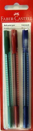Faber-Castell Шариковая ручка Grip 2020 цвет красный синий зеленый 3 шт