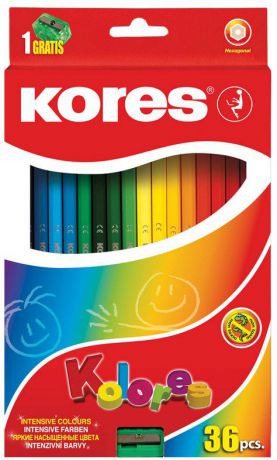 Kores Набор цветных карандашей с точилкой 36 цветов