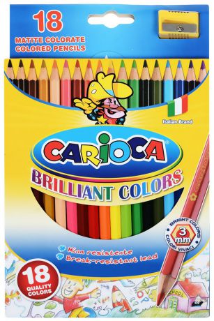 Carioca Набор цветных карандашей 18 цветов + точилка