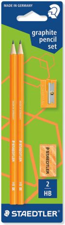 Staedtler Набор чернографитных карандашей Wopex 2 шт с ластиком и точилкой цвет оранжевый