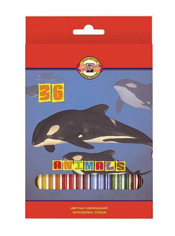 Цветные карандаши "Животные", 36 цветов