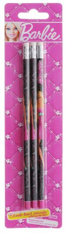 Barbie Набор чернографитных карандашей с ластиком 3 шт