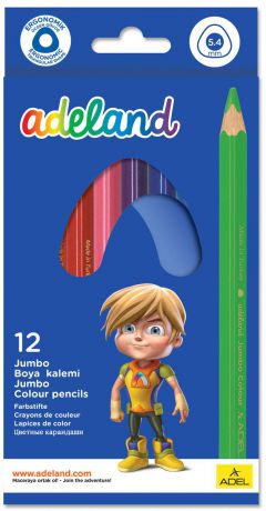 Adel Набор цветных карандашей Adeland Jumbo 12 шт 211-7510-110