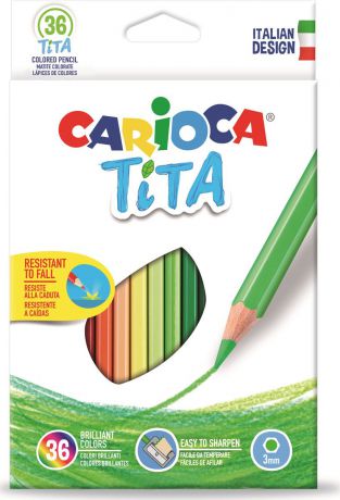 Набор цветных карандашей Carioca Tita, пластиковые, с европодвесом, 36 цветов