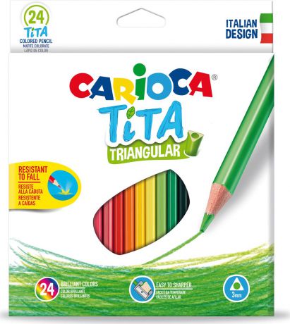 Набор цветных карандашей Carioca Tita, пластиковые, с европодвесом, 24 цвета