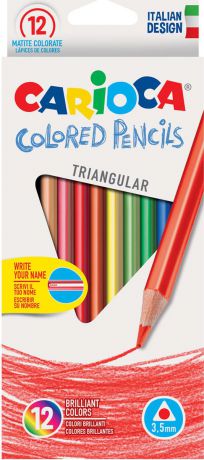 Набор цветных карандашей Carioca Triangular, трехгранные, 12 цветов